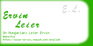 ervin leier business card